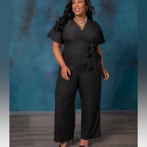 NWT Kiyonna Charisma Faux Wrap Jumpsuit 1X